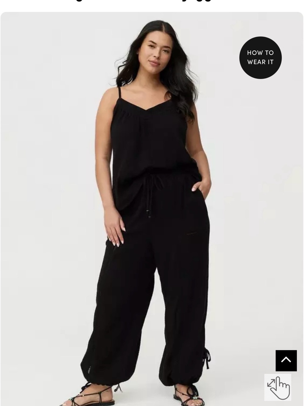torrid NWT Black Relaxed High-Rise Gauze Tie Jogger Pants - Picture 6 of 11